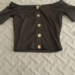 Off the shoulder black top